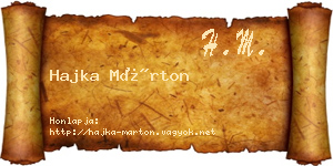 Hajka Márton névjegykártya