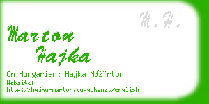 marton hajka business card